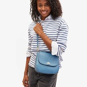 Clare V. Turnlock Louis with top handle desert blue